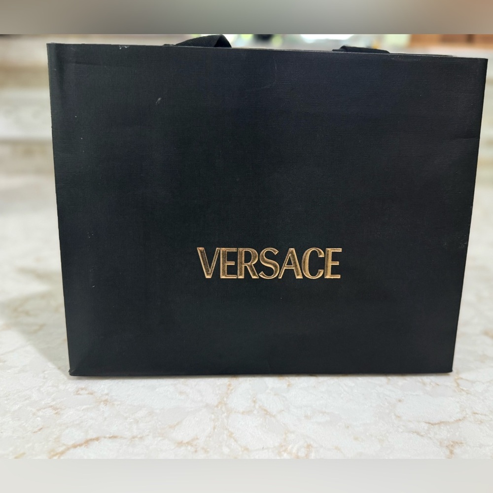 Versace Black and Gold Accessory Bag